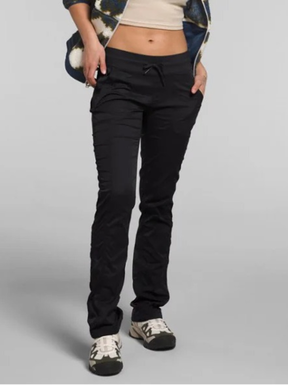 The North Face Aphrodite Hiking Pants Black Size Small S Drawstring Cinch Hem